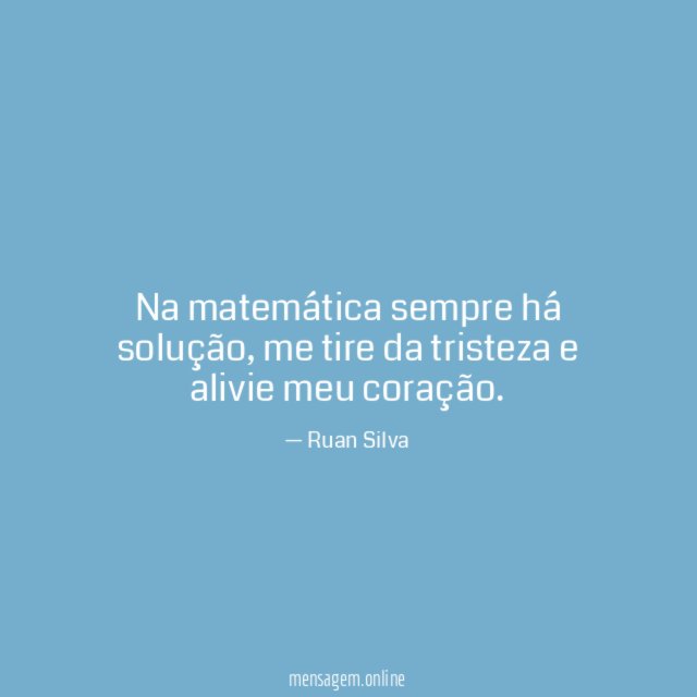 Na matemática sempre há solução