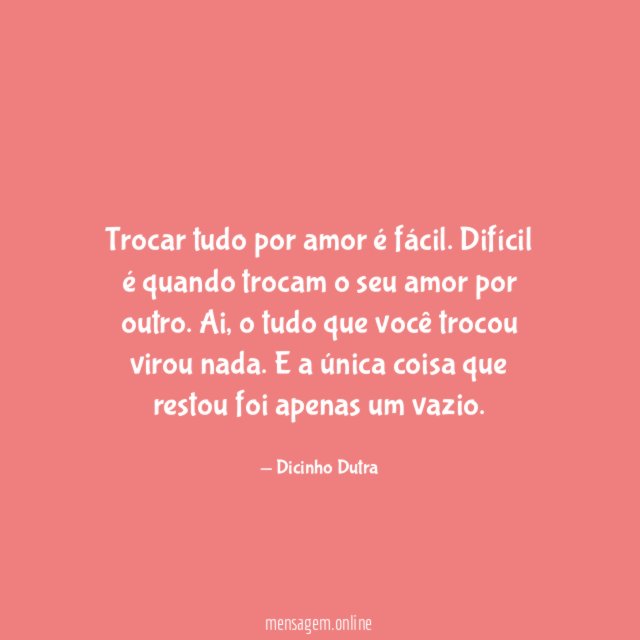 Trocar tudo por amor é fácil