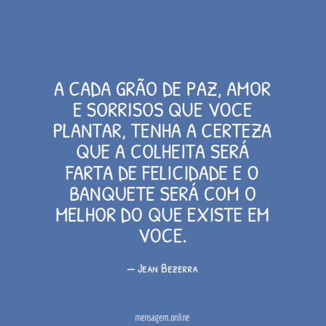 A cada grão de paz