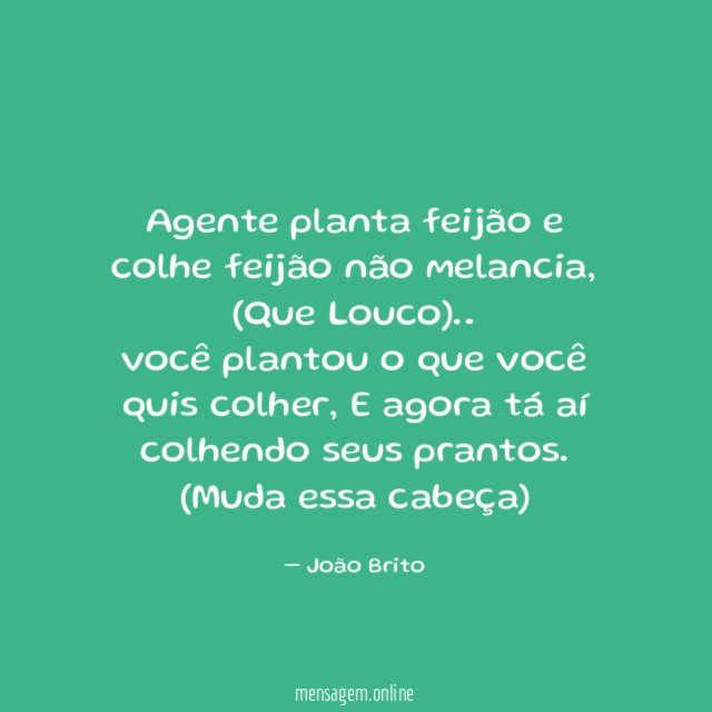 Agente planta feijão e colhe feijão não melancia