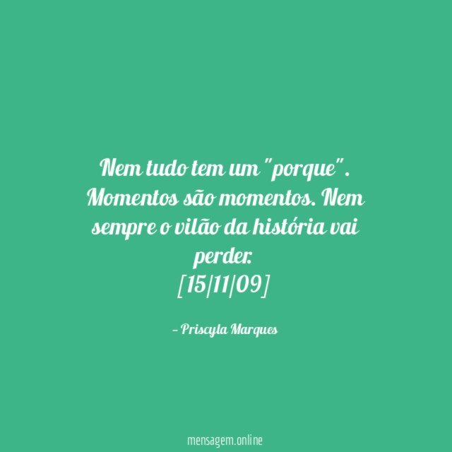 Nem tudo tem um "porque"