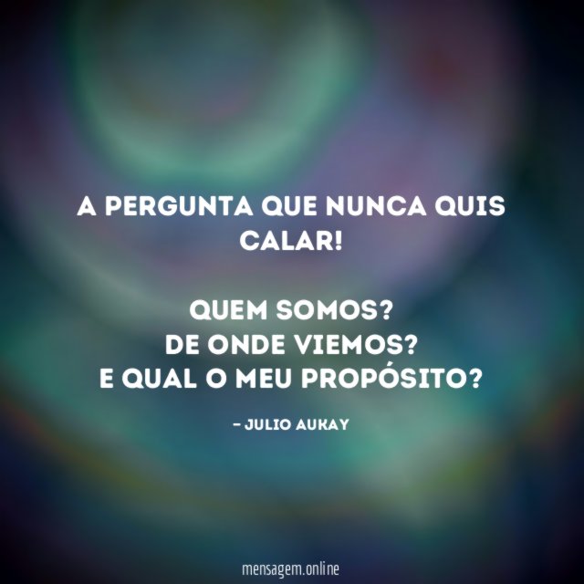 A pergunta que nunca quis calar