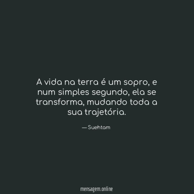 A vida na terra é um sopro