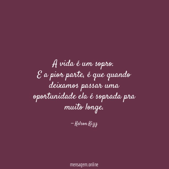 A vida é um sopro