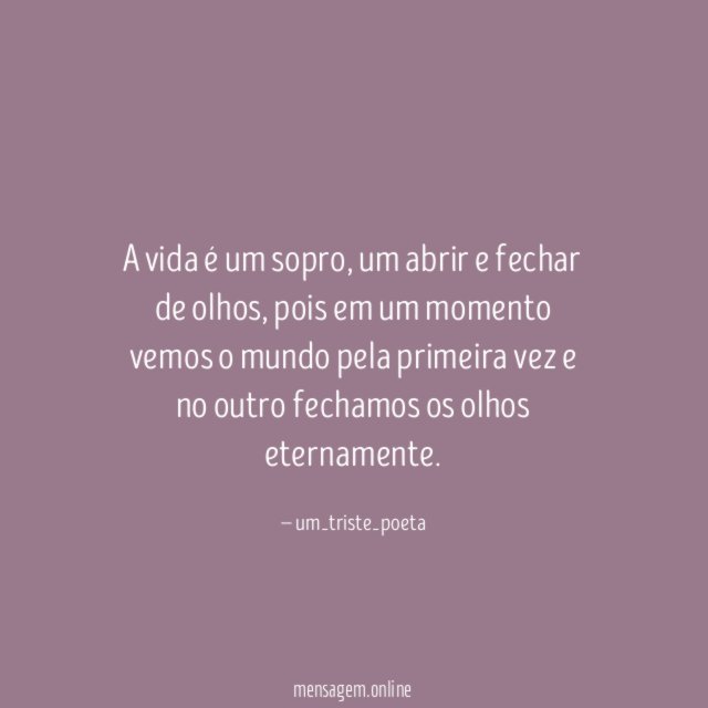 A vida é um sopro