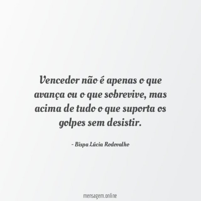 Vencedor não é apenas o que avança ou o que sobrevive