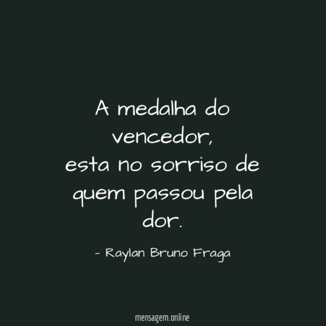A medalha do vencedor