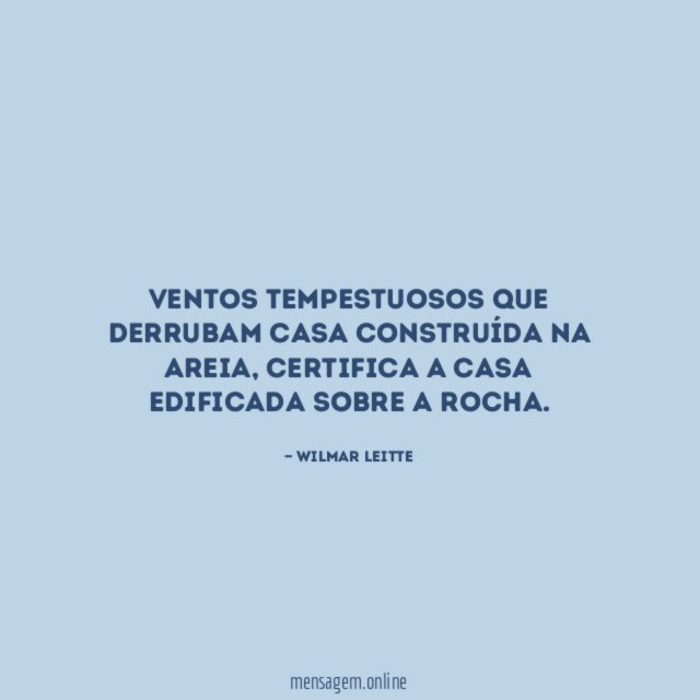 Ventos tempestuosos que derrubam casa construída na areia