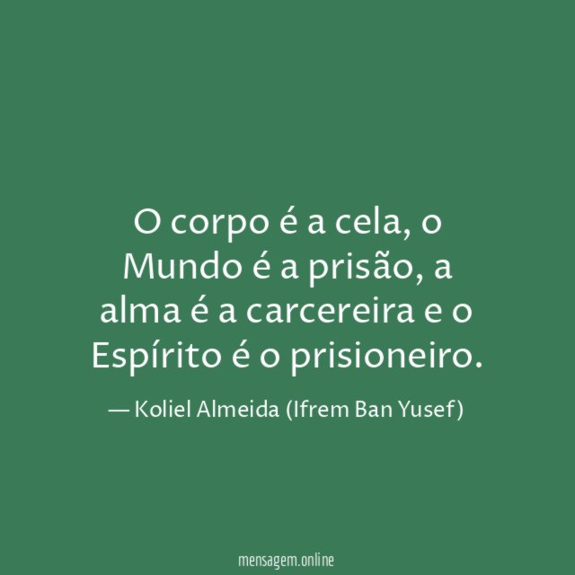 O corpo é a cela