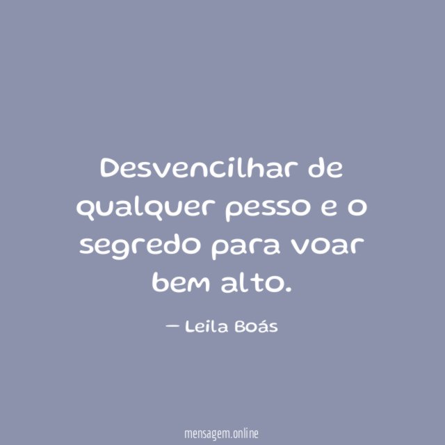 Desvencilhar de qualquer pesso e o segredo para voar bem alto