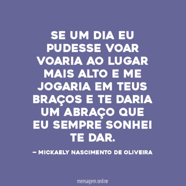SE UM DIA EU PUDESSE VOAR VOARIA AO
