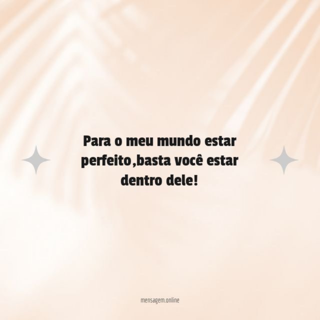 Para o meu mundo estar perfeito