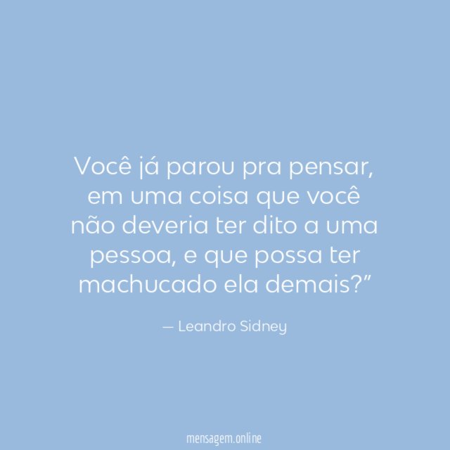Você já parou pra pensar