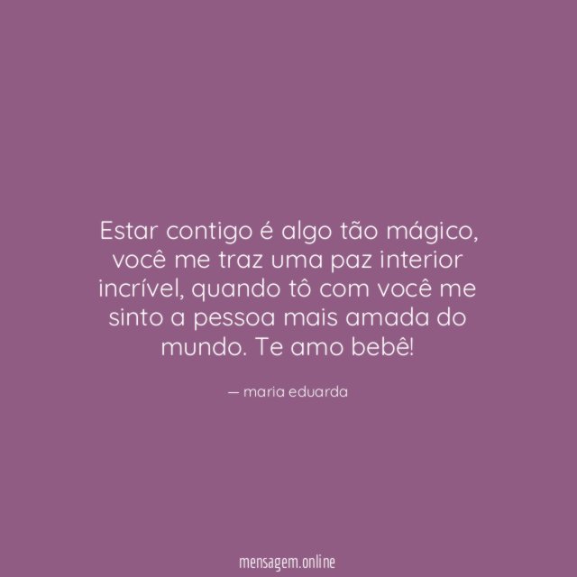 Estar contigo é algo tão mágico
