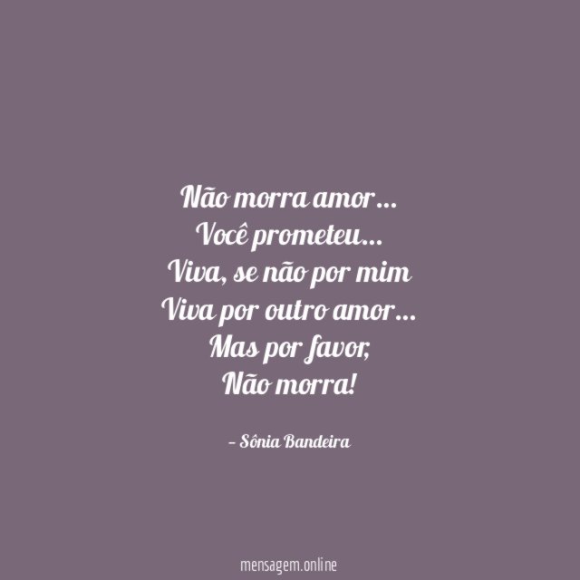 Não morra amor