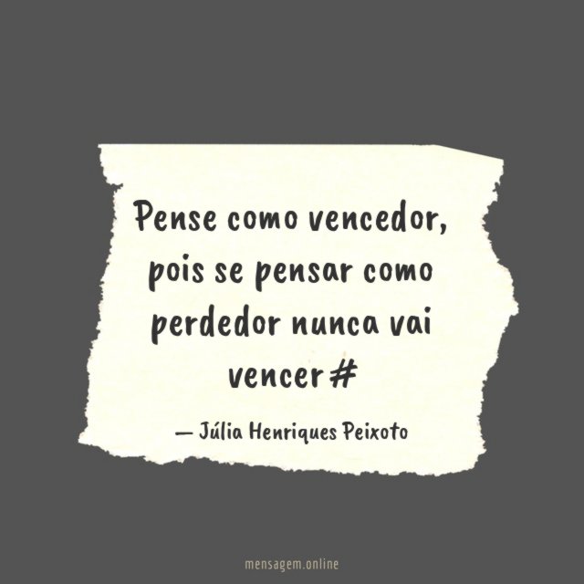 Pense como vencedor
