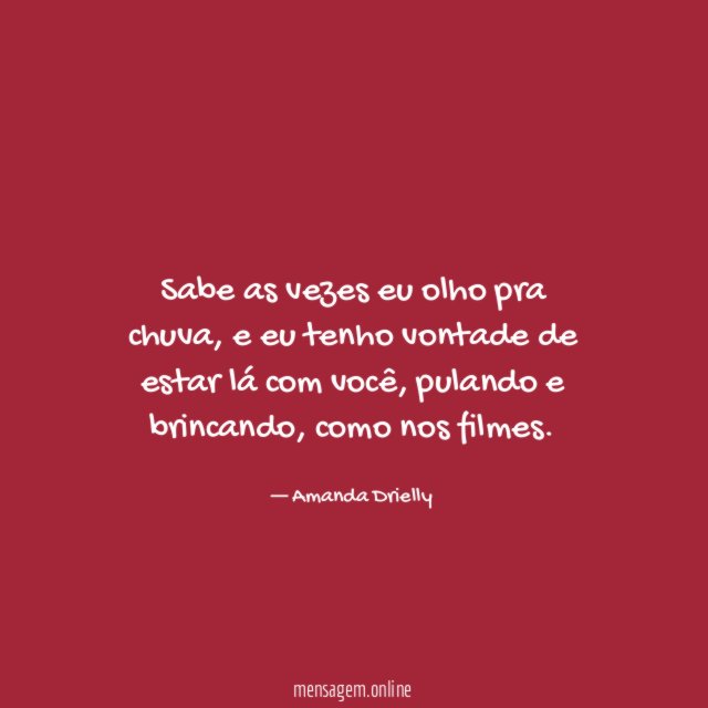 Sabe as vezes eu olho pra chuva