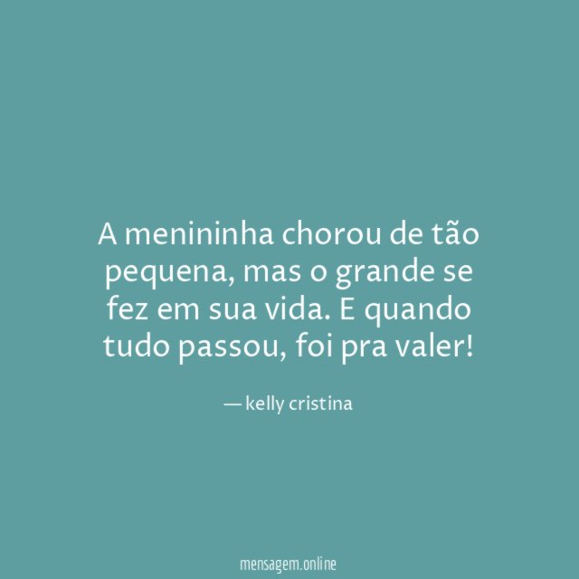 A menininha chorou de tão pequena