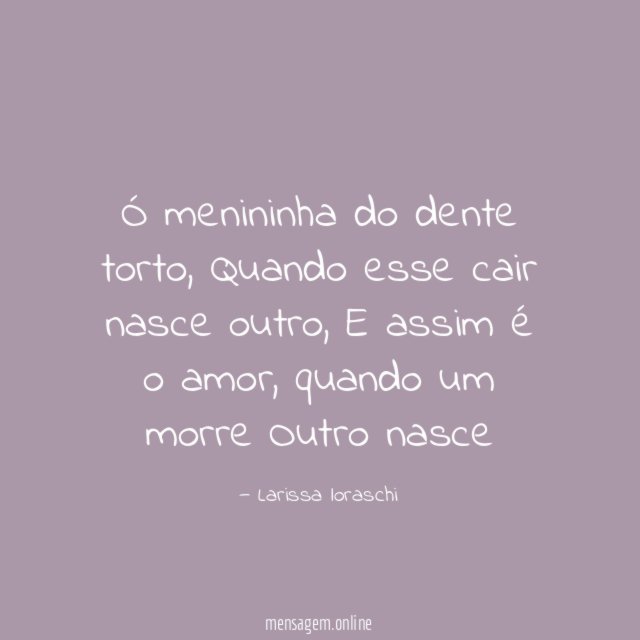 Ó menininha do dente torto