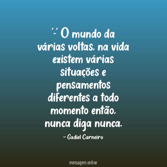 -' O mundo da várias voltas