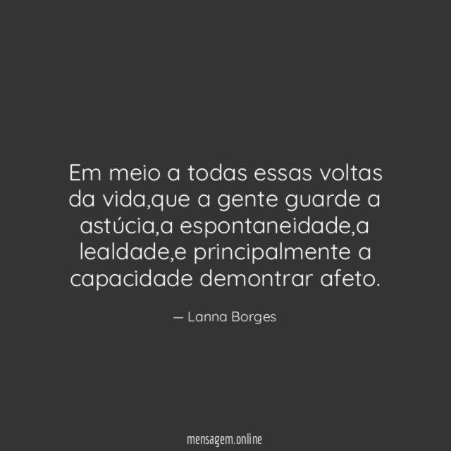 Em meio a todas essas voltas da vida