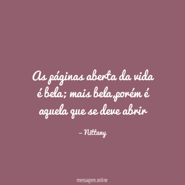 As páginas aberta da vida é bela