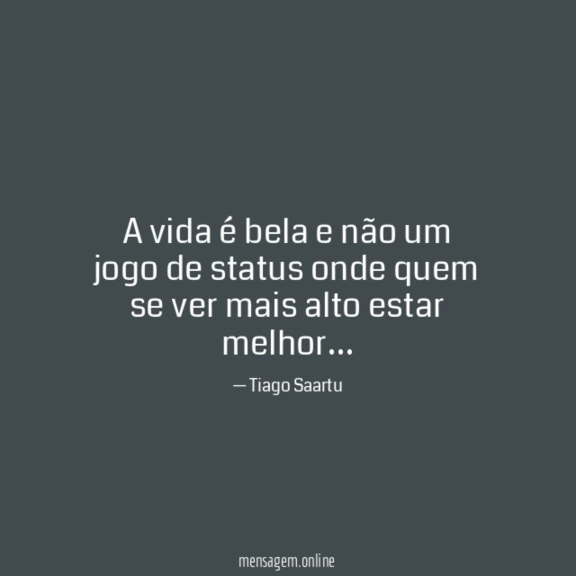 A vida é bela e não um jogo