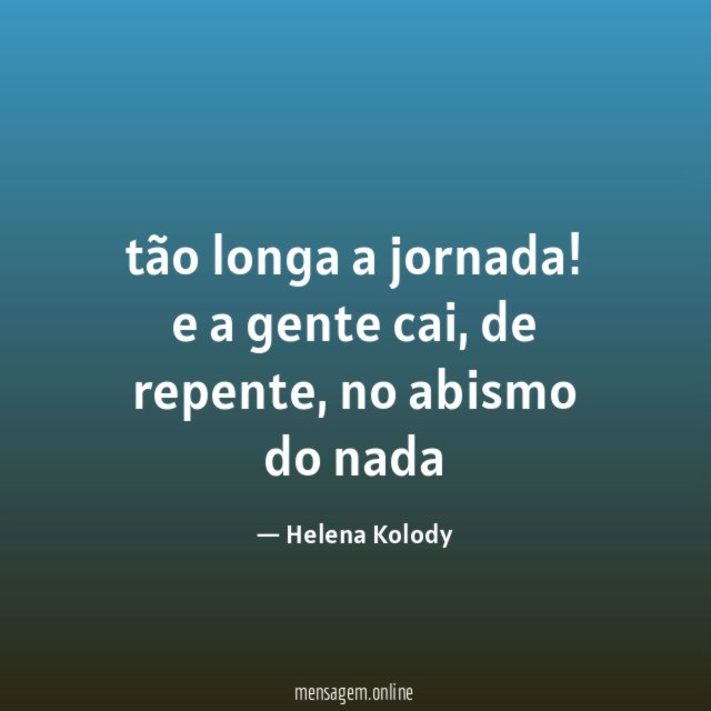 tão longa a jornada