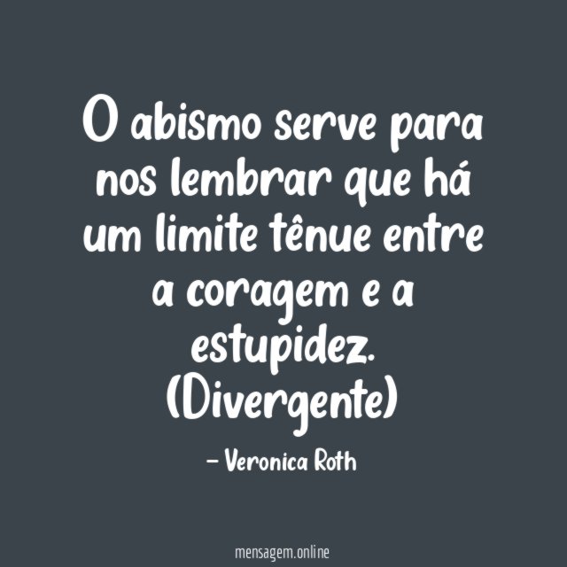 O abismo serve para nos lembrar que há