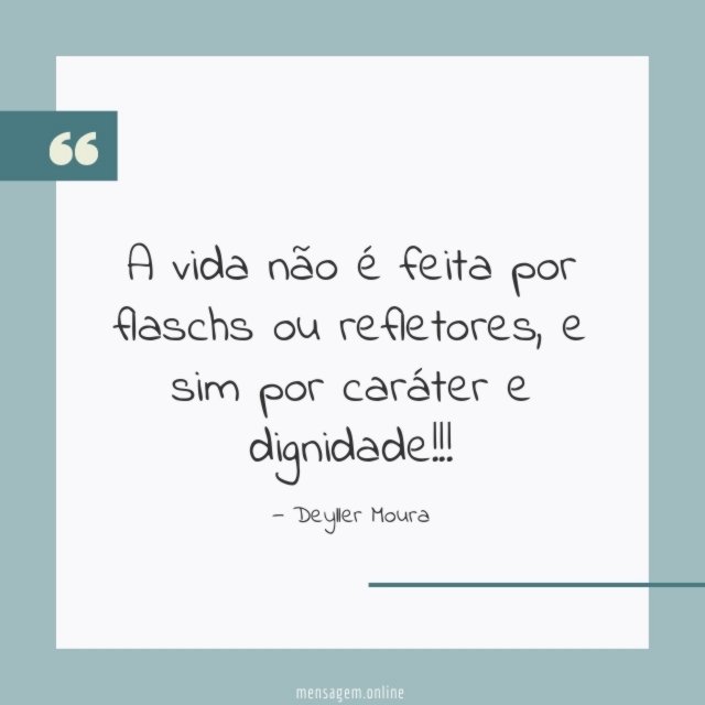 A vida não é feita por flaschs ou refletores