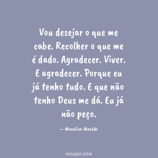 Vou desejar o que me cabe