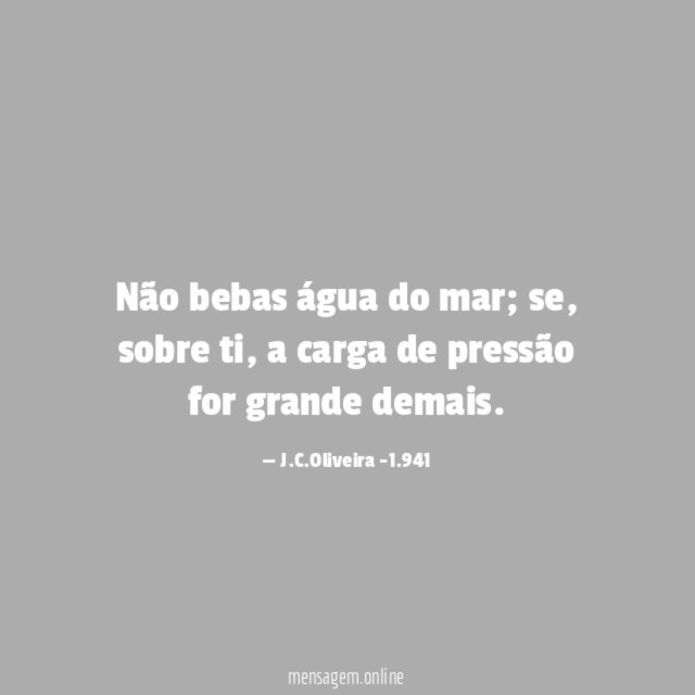 Não bebas água do mar