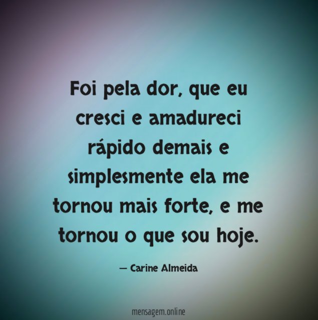 Foi pela dor