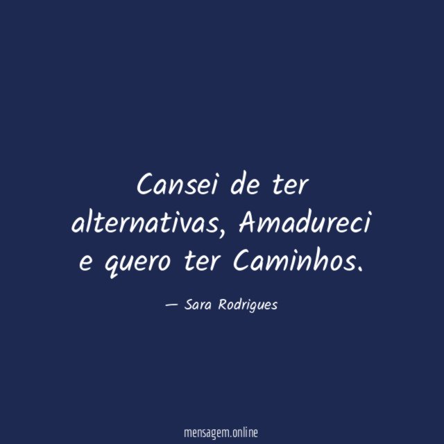 Cansei de ter alternativas