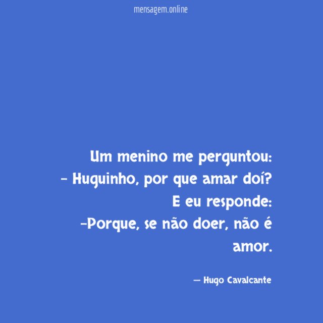Um menino me perguntou