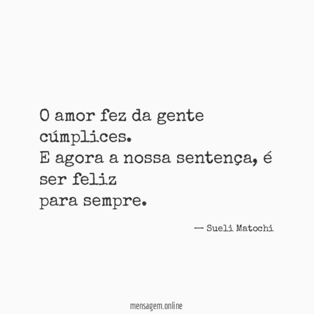 O amor fez da gente cúmplices