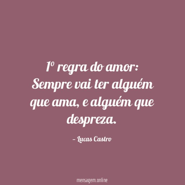 1° regra do amor