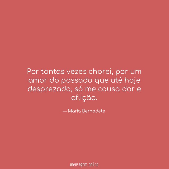 Por tantas vezes chorei