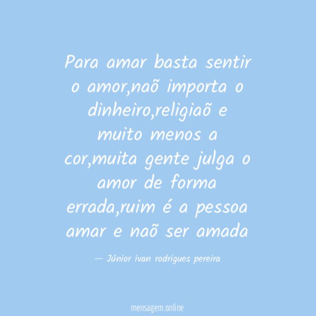 Para amar basta sentir o amor