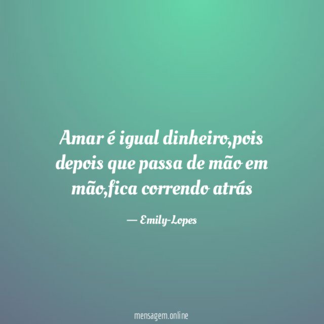 Amar é igual dinheiro