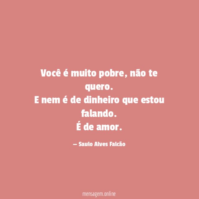 Você é muito pobre