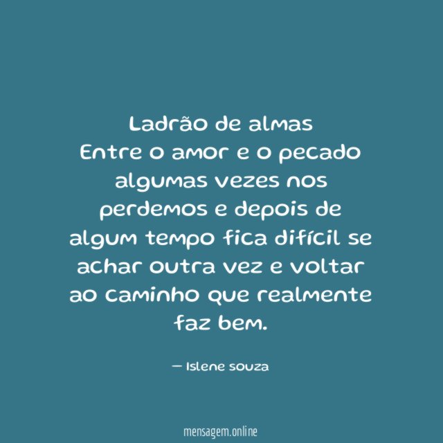 Ladrão de almas Entre o amor e o pecado