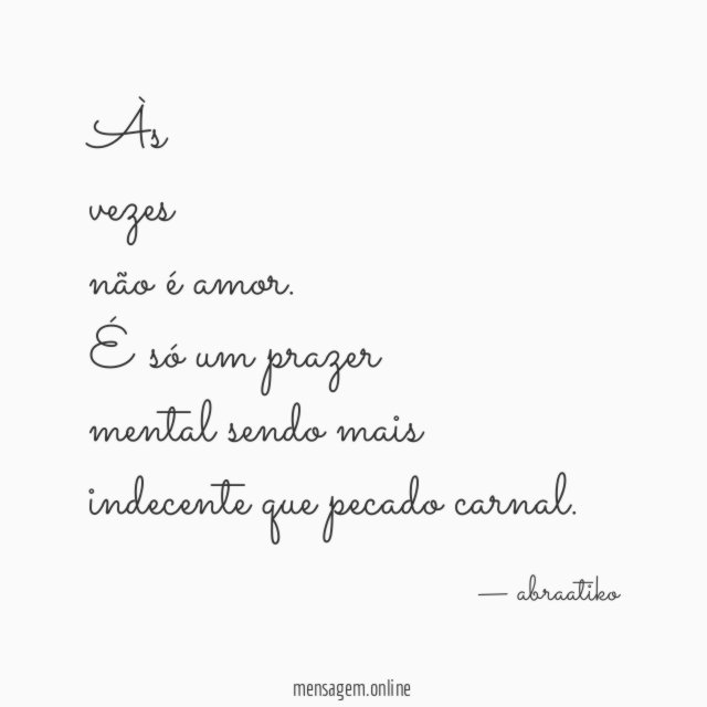 Às vezes não é amor