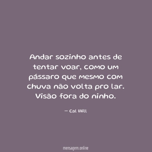 Andar sozinho antes de tentar voar