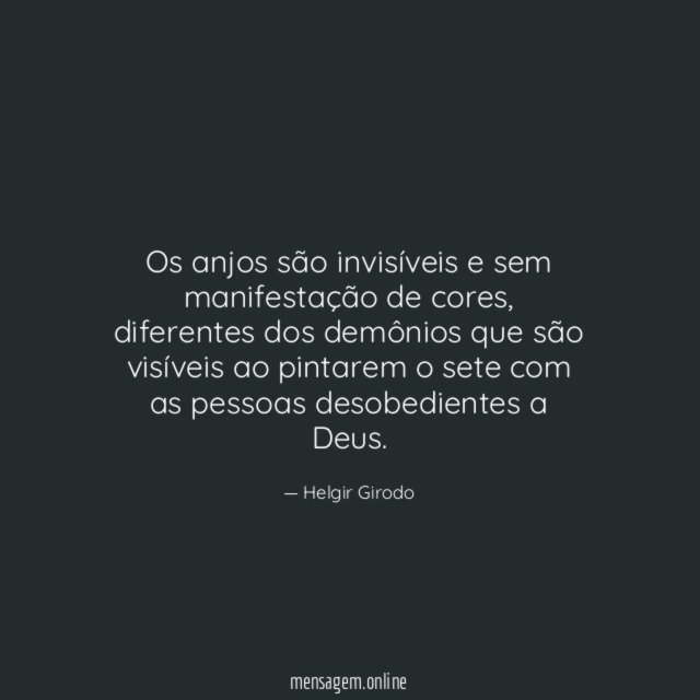 Os anjos são invisíveis e sem manifestação de cores