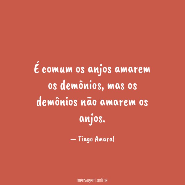 É comum os anjos amarem os demônios