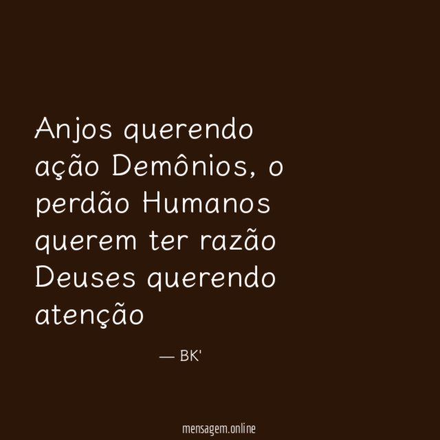 Anjos querendo ação Demônios