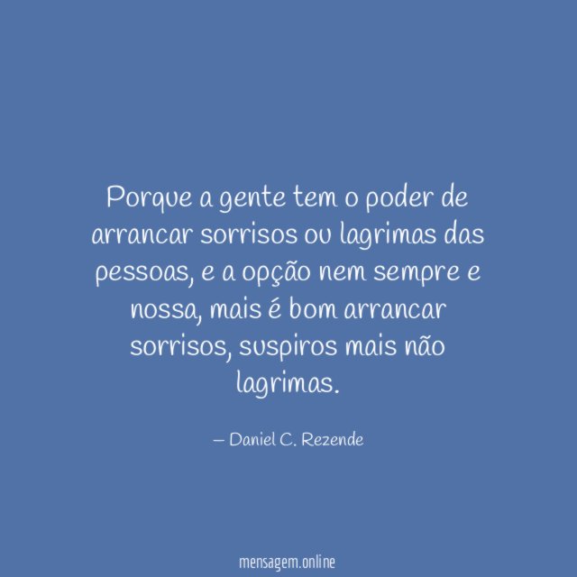 Porque a gente tem o poder de arrancar