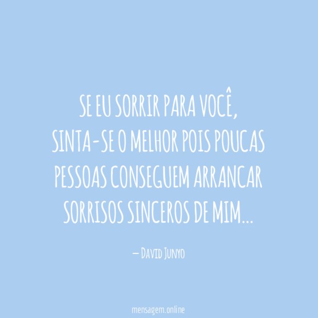 Se eu sorrir para você