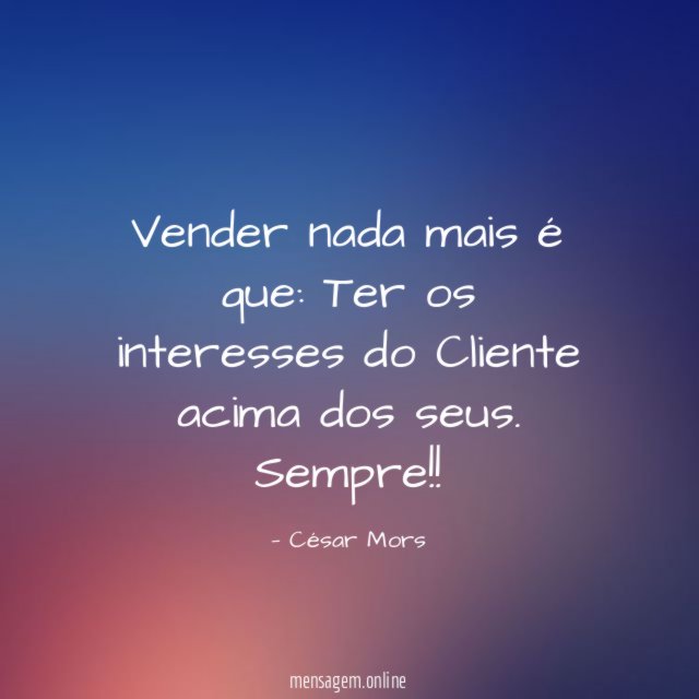 Vender nada mais é que